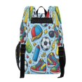 thumbnail image 3 of Large Clear PVC Backpack Heavy Duty See Through Backpack for Adults Work Travel, Light Blue Sport Print Printed 12L, 3 of 8