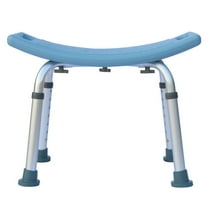 Zimtown Bathroom Adjustable Shower Chair for Elderly Aluminium Alloy Bath Chair Stool without Back Blue