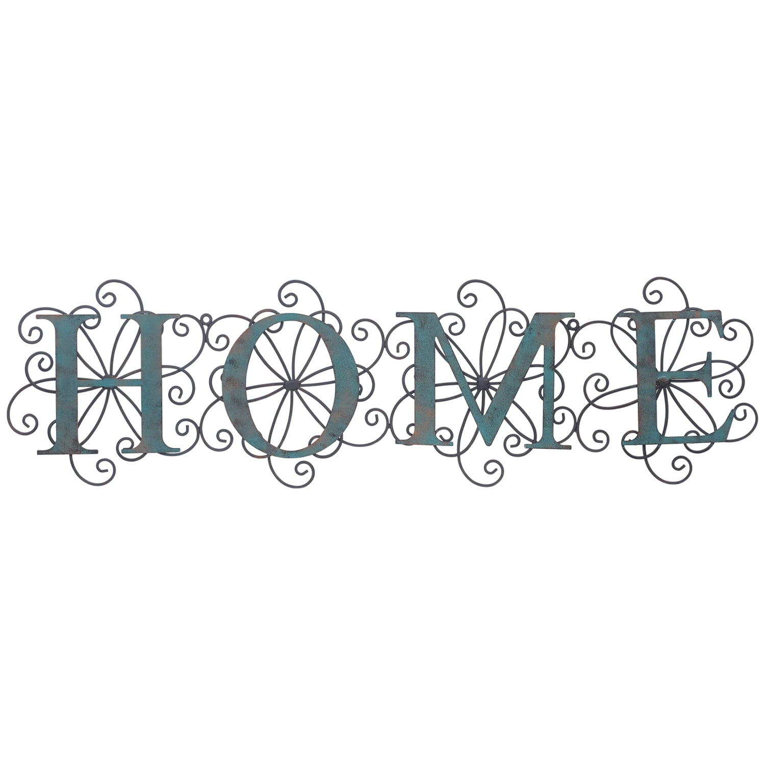 Homebeez 3D Word Art Accent Decor Word Sign Ornate Plaque Metal Wall