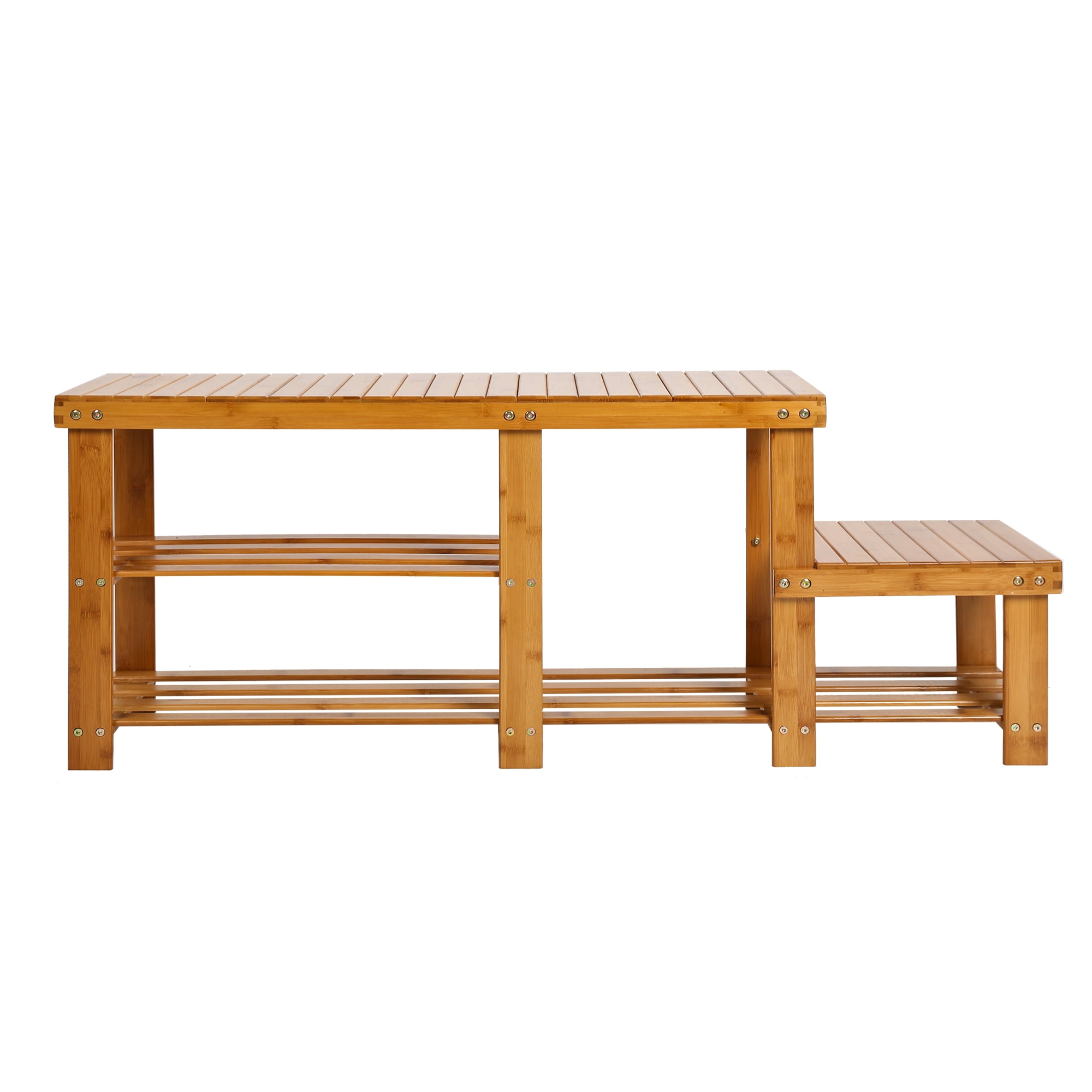 Bench Seat Perfect for Entryway Hallway or Bedroom Mudroom 2 Tier Organizing Rack Hallway or Bedroom Closets 23.5x11.5x18 23.5x11.5x18 Royal Brands Bamboo Shoe Rack Bench
