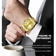 NIBOSI Mens Luxury Simple Business Temperament Automatic Calendar Waterproof Quartz Watch