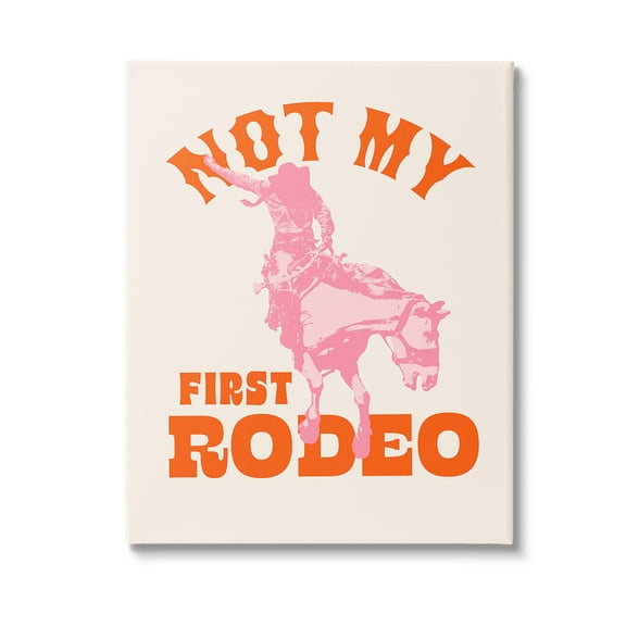 Stupell Industries Not My First Rodeo Phrase Animals & Insects Painting Gallery Wrapped Canvas Art Print Wall Art, 16 x 20
