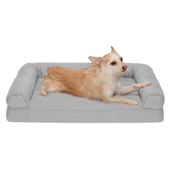 FurHaven Pet Products Quilted Orthopedic Sofa Pet Bed for Dogs & Cats - Silver Gray, Medium