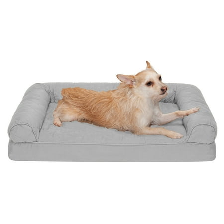 UPC: 0842229100136 | FurHaven Pet Products Quilted Orthopedic Sofa Pet Bed for Dogs & Cats – Silver Gray  Medium