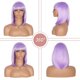 thumbnail image 3 of Pelucas de cabello sintético Yaki para mujer, pelo corto y liso de 12 pulgadas con flequillo, resistente al calor, brillo suave y Natural, color púrpura, 3 of 3