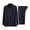 Navy, variant on Men's Traditional Chinese Style 2 Piece Outfit, Mandarin Collar Frog Button Long Sleeve Shirt & Elastic Waist Pants Breathable Cotton Linen Tang Suit Big and Tall Size XL-4XL White