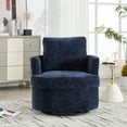 thumbnail image 4 of CKEASEAN 32'' Chenille Upholstered Swivel Accent Barrel Chair, 360 Degree Modern Oversized Round Swivel Chair for Living Room/ Nursery, Comfy Single Sofa Chair with Cushion, 4 of 9