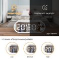thumbnail image 5 of Reloj despertador digital, relojes electrónicos con espejo LED con pantalla grande, puertos de carga USB duales, brillo ajustable, para dormitorio, oficina en casa, blanco, 5 of 5