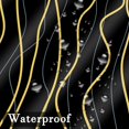 thumbnail image 2 of Black and Gold Striped Shower Curtain Modern Abstract Minimalist Wavy Shower Curtain Waterproof Polyester Fabric Bathroom Decor Shower Curtain Set, 72 x 72 Inches, 2 of 5
