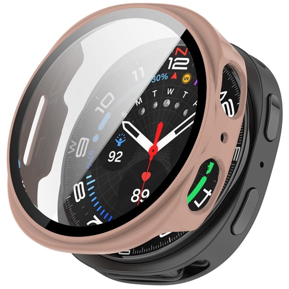 Full Coverage Protective Set for Galaxy Watch 8 44mm Tempered Glass Screen Guard with PC Bumper