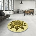 thumbnail image 4 of Ahgly Company Tapis d'Intérieur Lavable en Machine Carré Transitionnel Chêne Brun, 3 Pieds Carré, 4 of 7