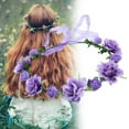 thumbnail image 2 of Realistic Flower Garland Headband Elegant Flower Headpiece Flower Wreath Hairband Women Wedding Party Hairhoop, 2 of 8