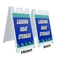 thumbnail image 2 of A-frame Sidewalk Leasing Boat Storage 24" x 36" Double Sided A-Frame Sidewalk Sign, Includes 2 Plastic Inserts | Foldable Portable White Signicade Sandwich Board Signs, 2 of 5
