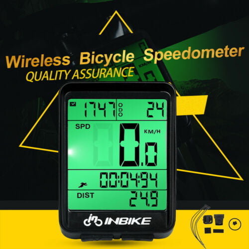 LCD Digital Bicycle Computer Bike Backlight Speedometer Odometer Waterproof USA 