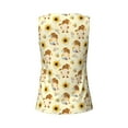 thumbnail image 5 of Xecao Watercolor Bee Honey Honeycomb Bee print women's scoop neck, loose-fit workout tank tops for the gym., 5 of 9