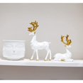 thumbnail image 2 of 2 Styels 3d Geometric Deers Statues White Reindeer Sculptures With Antlers Figurine Decoration Home Office Table Ornament, 2 of 4