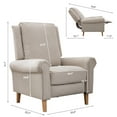 thumbnail image 4 of JONPONY Manual Recliner Chair Push Back Upholstered Mid Century Armchair Fabric Sofa Home Theater Couches Wood Legs Home Living Room,Beige, 4 of 10