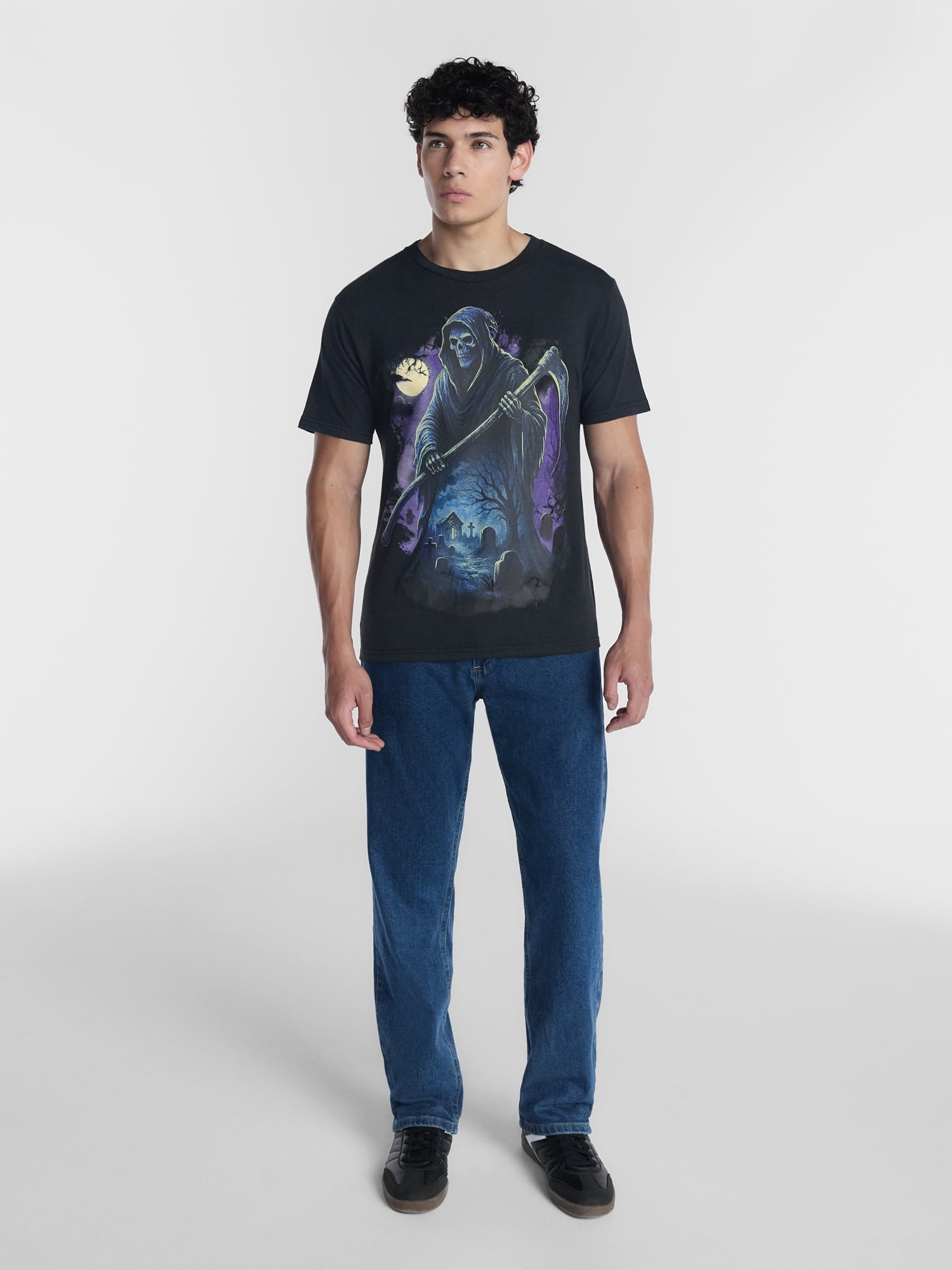 Halloween Men's Grim Reaper Graphic Tee from Way to Celebrate, Sizes XS-4XLT