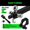 thumbnail image 5 of Rhino USA Trailer Hitch Tri-Ball Mount w/ Hook, Shackle & Locking Pin (2-Inch Receiver) Black, 5 of 7
