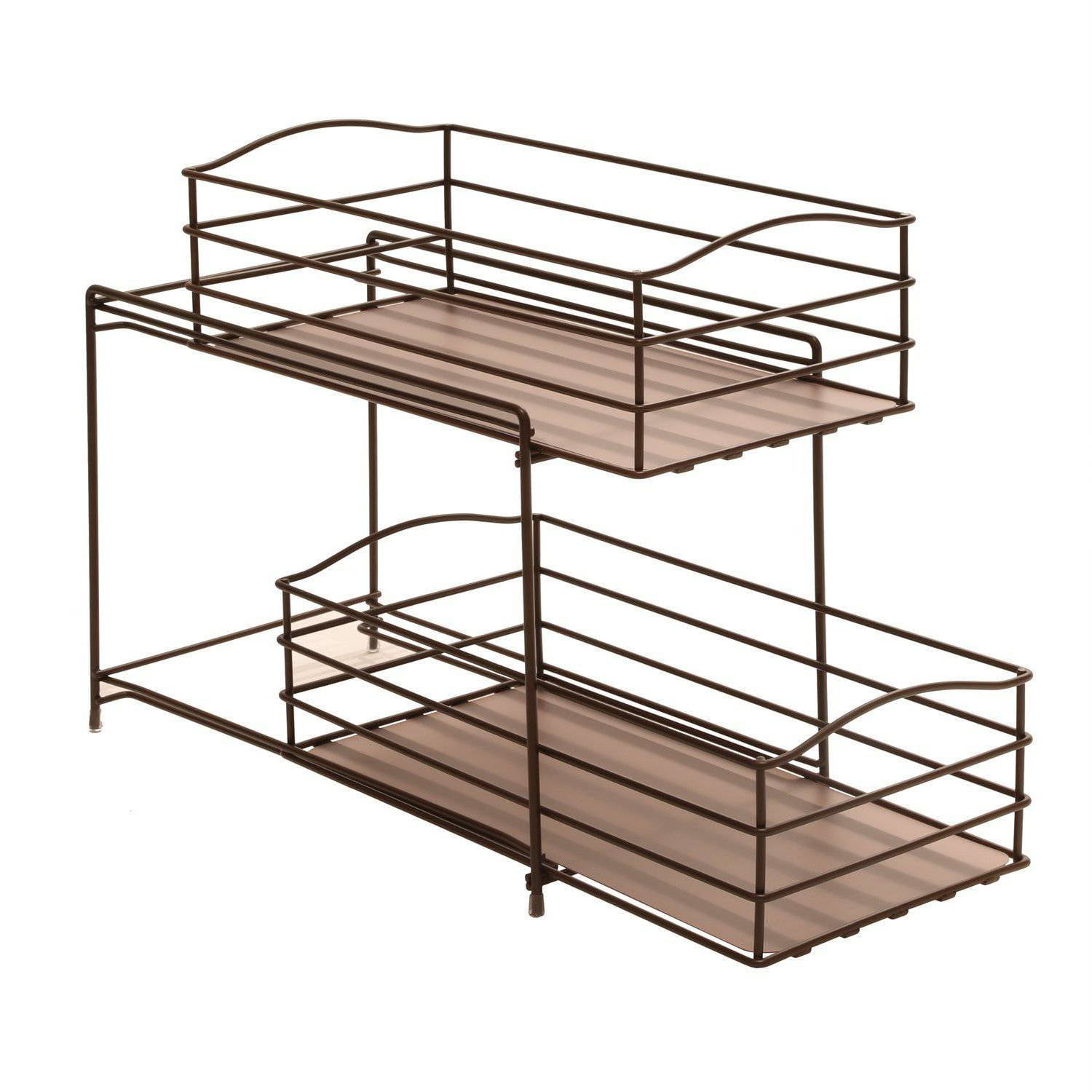 Uncategorized Sliding Storage Baskets seville classics 2 tier sliding basket kitchen cabinet organizer bronze walmart com