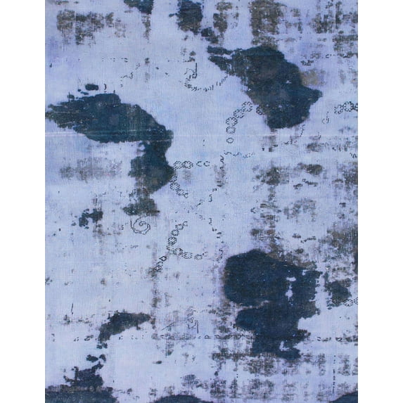 Ahgly Company Machine Washable Indoor Rectangle Abstract Azure Blue Area Rugs, 7' x 10'