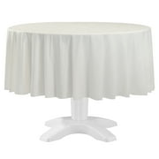 Way to Celebrate! White Plastic Round Tablecloths, 84in, 2ct