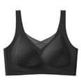 thumbnail image 3 of Women's Pullover Fixed Cup Bra, Full Coverage Wire Free Underwear with Wide Straps, Back Smoothing Light Support Bra | VerBelle,Black L, 3 of 6