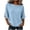 Light Blue, variant on TGSLY Women's 3/4 Sleeve Ribbed Tops Lightweight Soft Crew Neck Trendy Blouses Loose Fit Dressy Casual Solid Color Fall Shirts L