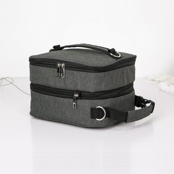Expandable Lunch Bag Insulated Lunch Cooler Tote with Shoulder Strap for Men and Women Water-resistant Lunch box Gray