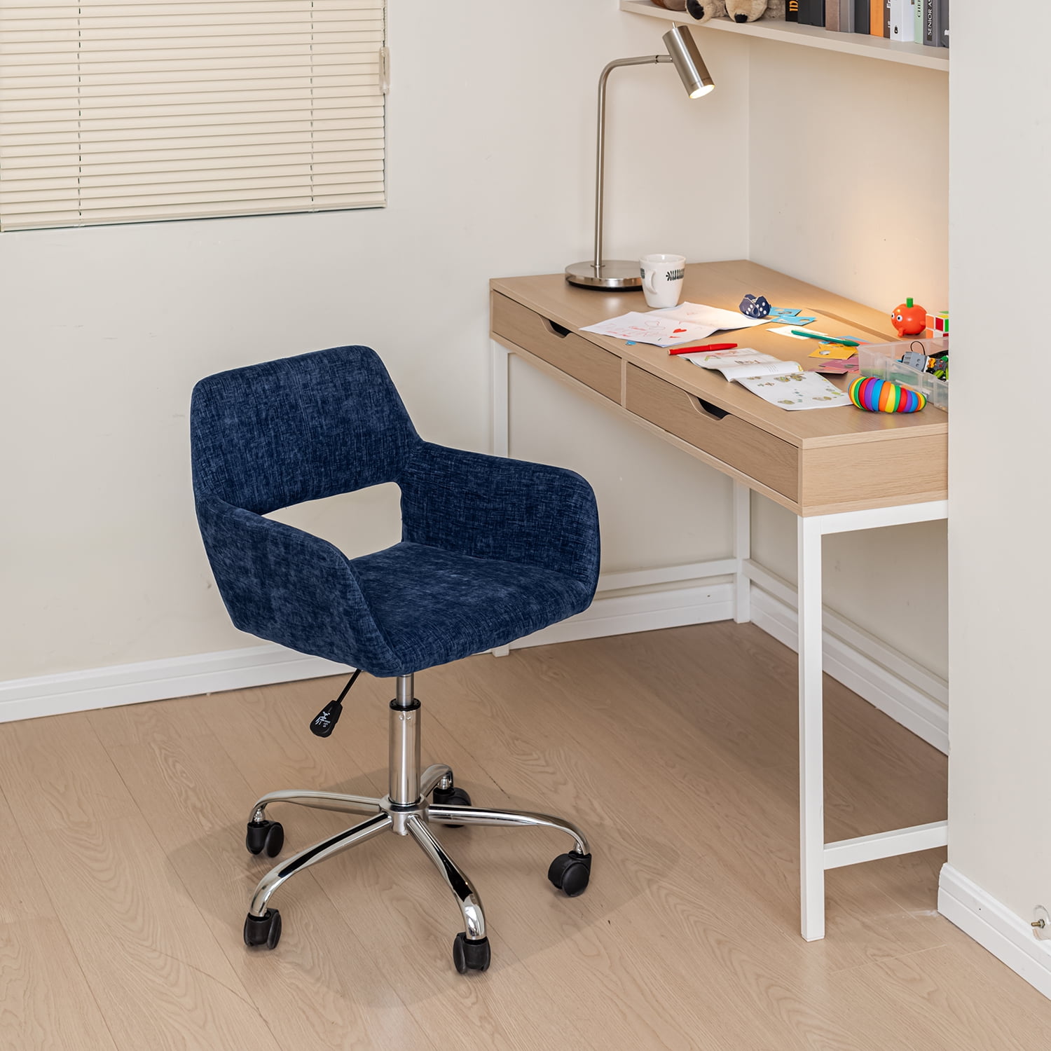 Homy Casa Upholstered Task Chair – Adjustable Height Home Office Desk ...