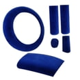 thumbnail image 1 of jinwen 6 Pieces Generic Plush Car Steering Wheel Cover Blue Winter Protective Cover, 1 of 9