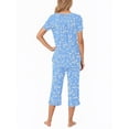 thumbnail image 5 of UVN Womens Pajama Sets Short Sleeve Crewneck Tops and Capri Pant Lounge Set Ladies Pjs Sleepwear Loungewear 2 Piece Outfit, 5 of 9