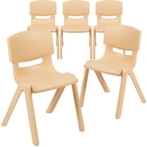 Flash Furniture Whitney 5 Pack Natural Plastic Stackable School Chair with 13.25" Seat Height