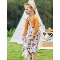 thumbnail image 3 of Aideaone Toddler Girl Sleeveless Dresses with Long Sleeve Ruffle Cardigan 2 Piece Fall Outfit Set for Little Girls 2T-8T, 3 of 7