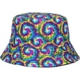 thumbnail image 5 of CoCopeaunts Colorful Tie Dye Bucket Hat for Women Rainbow-Vortex Bucket Cap Summer Sunscreen Fashion Reversible Fisherman Hat, 5 of 8