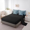 thumbnail image 5 of Homewish Cheetah Print 7 Pieces Bedding Comforter Set for Female Men,Black Blue Full Bedding Set Lightweight,Geometric Stripes Fitted Sheet Flat Sheet,Ultra Soft Home Decor,Reversible, 5 of 8