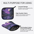 thumbnail image 3 of Yayeee Oven Mitts and Pot Holder Set of 2 Heat Resistant Kitchen Gloves Baking Hot Pad, Purple Street, 3 of 5