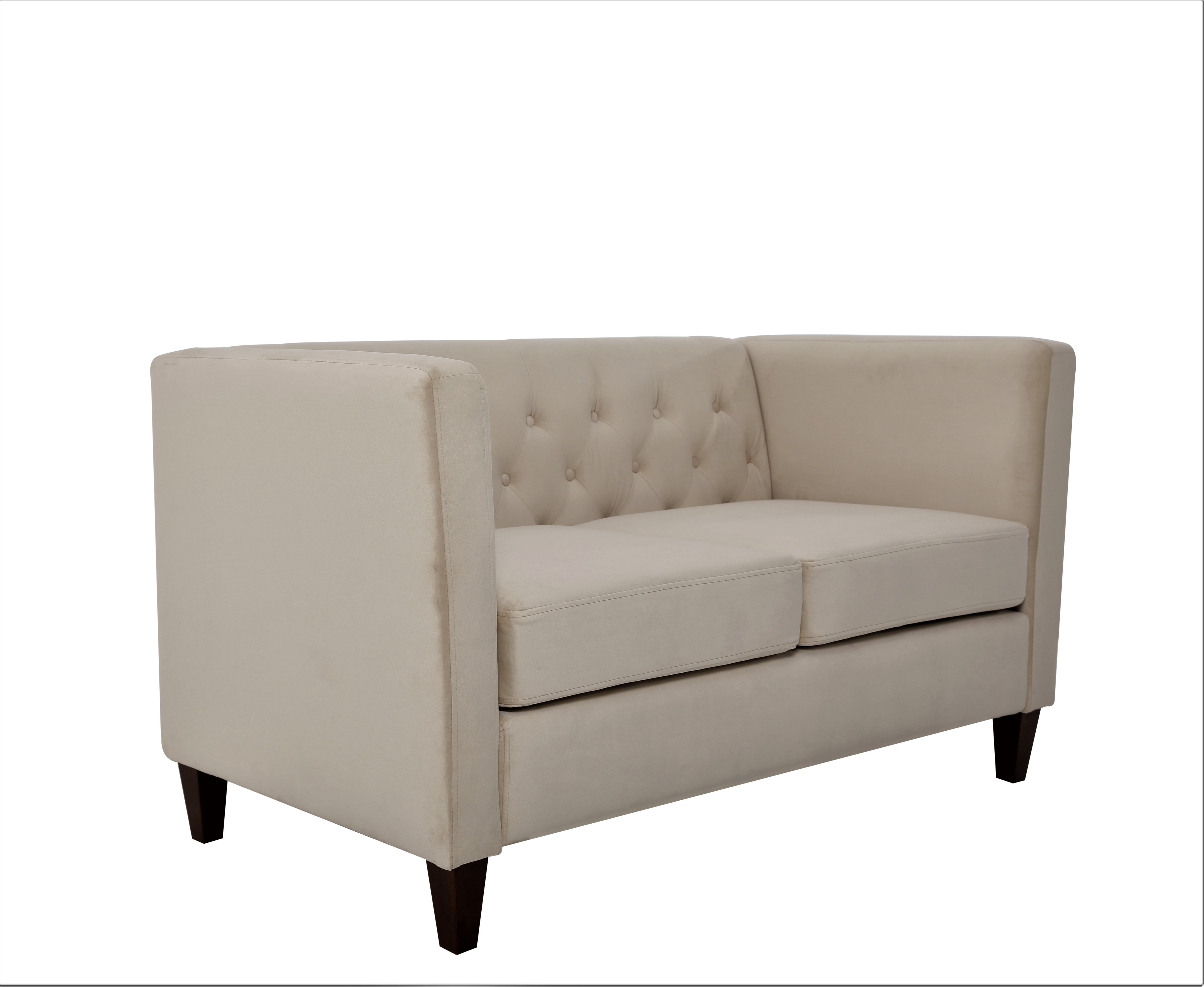 Uspridefurniture Omnisphere 56.7'' Velvet Square Arm Loveseat, Beige