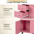 thumbnail image 3 of Ktaxon Foldable Nail Table w/Dust Collector, Lockable Wheels, 2 Drawers, Pink, 3 of 10