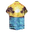 thumbnail image 3 of Mens Camisetas de Verano Casual Cuello Impreso Botón de Manga Corta Moda Cardigan Bolsillo Superior, 3 of 4