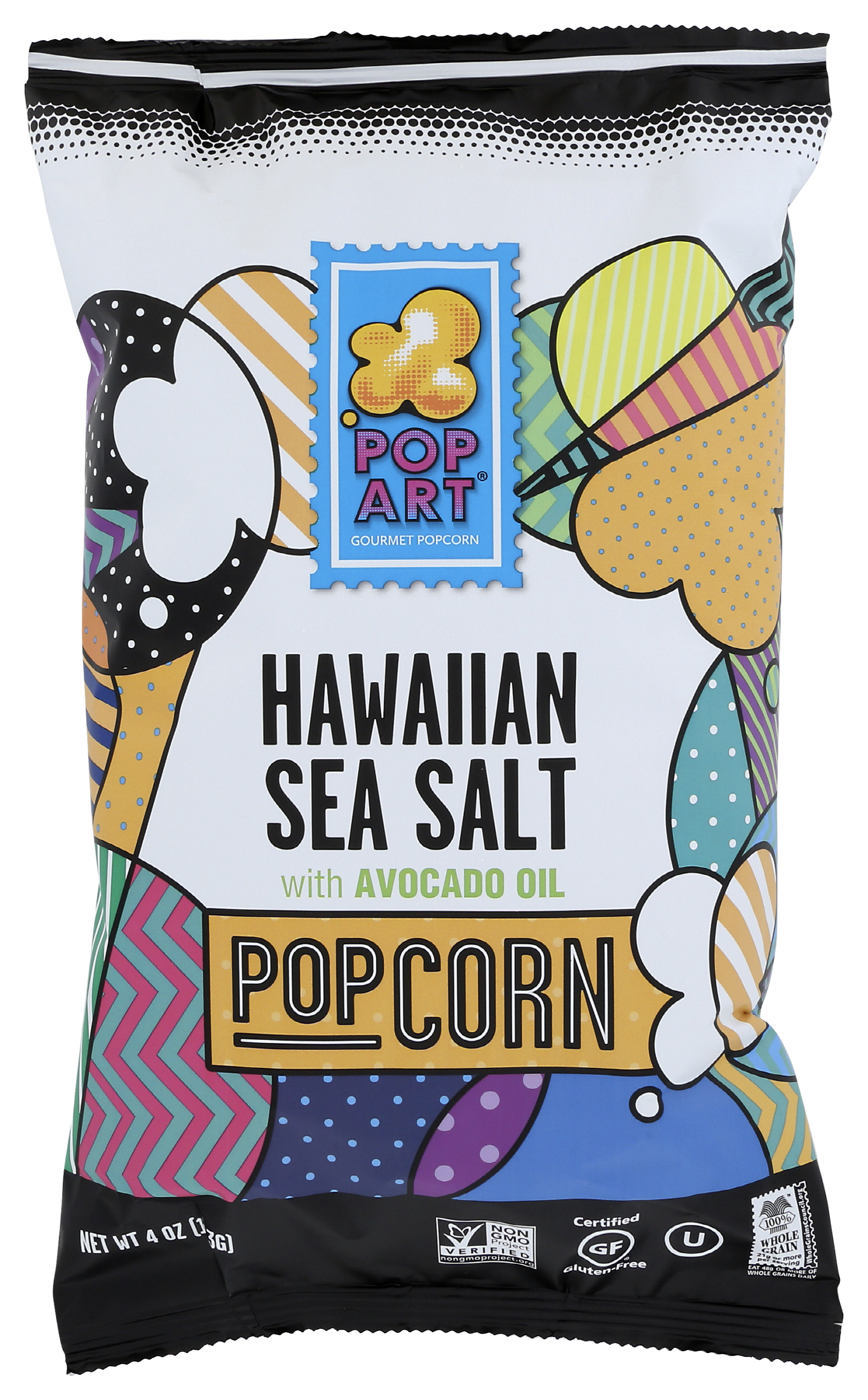 Pop Art® Hawaiian Sea Salt With Avocado Oil Gourmet Popcorn 4 Ounce