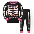thumbnail image 2 of Boys Girls Long Sleeve Pajama Set Soft Sleepwear Outfit For Toddler Children Halloween Glow In The Dark, 2 of 5