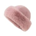 thumbnail image 6 of Eosunjian Women Winter Hat Thick Fuzzy Faux Fur Heat Retention Windproof Mongolia Style Hat Brimless Solid Color Outdoor Cycling Skiing Cap Black, 6 of 13