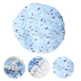 thumbnail image 3 of Unique Bargains Women Double Layer Large Dots Shower Cap 1 Pc Blue, 3 of 3