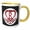 Yellow/White, variant on 3drose, Monogram Initial R Red Heart Flourish, 15oz Two-tone Red Mug