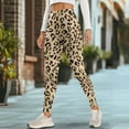 thumbnail image 4 of Renewold Light Brown Leopard Print Yoga Leggings for Women Yoga Pants with Pockets Athletic Tights Soft Basic Pants Casual Active Yoga Leggings for Workout Sports Disco Party, L, 4 of 8