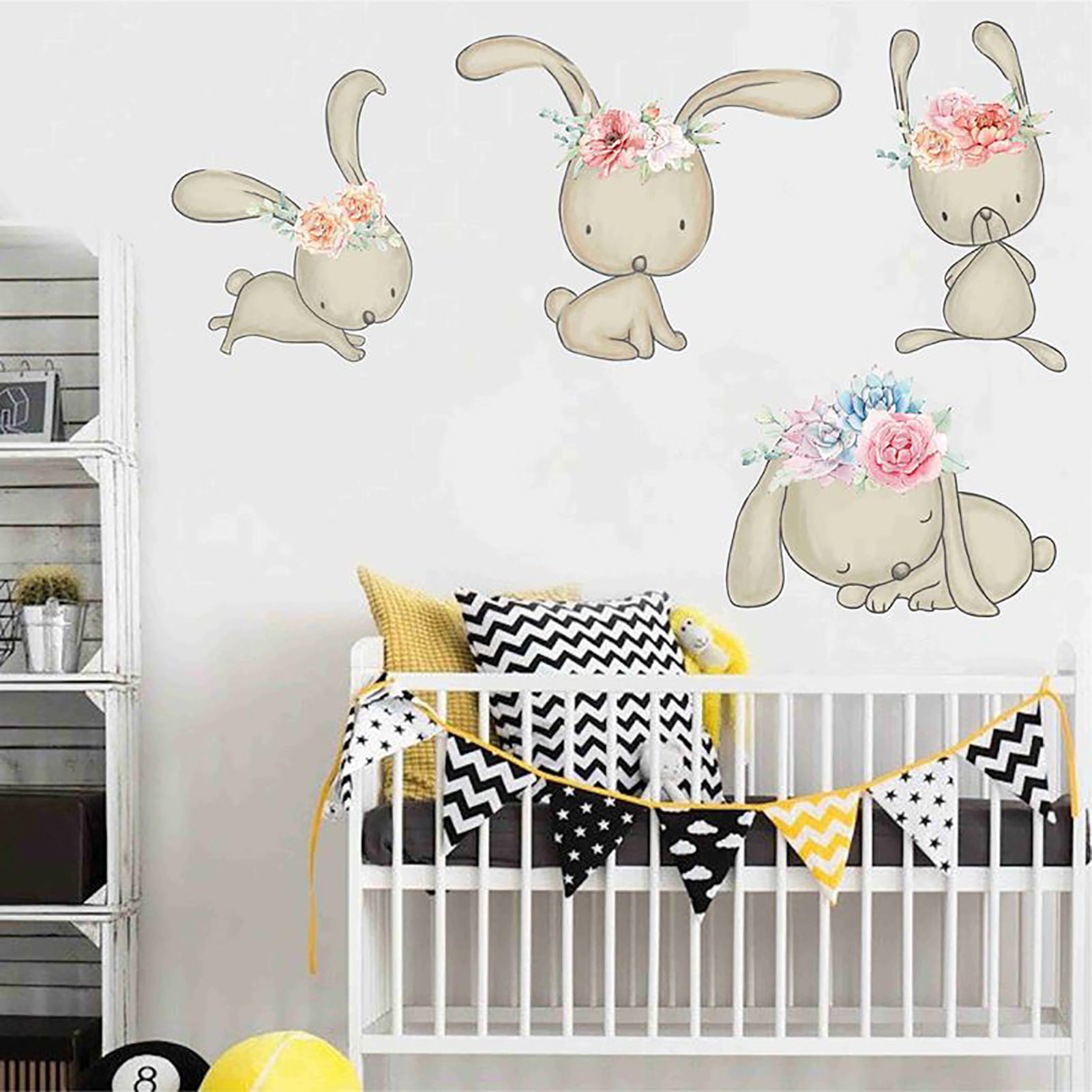 16 Rabbit stickers Nursery Decal for DIY kid play room wall decor bedroom Easter 