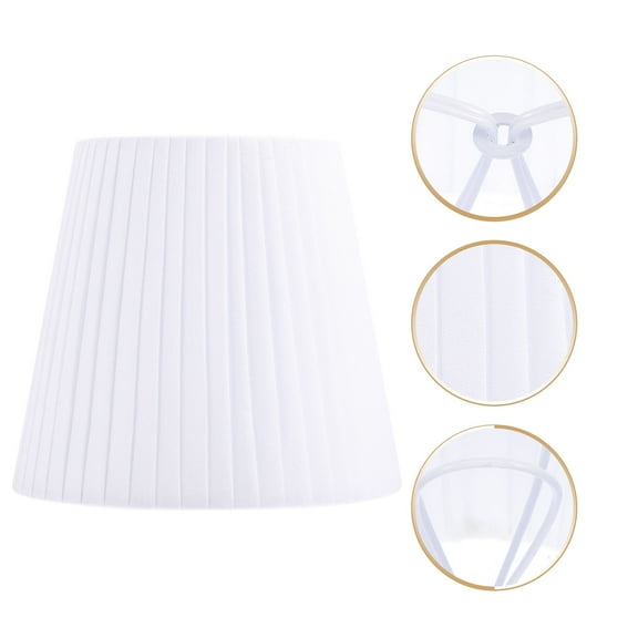 PTOOTP Simple White Drum Lampshade with Clip on Fabric Cover for Hotel and Home Use