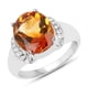 thumbnail image 1 of 3.94 Carat Genuine Madeira Citrine & White Topaz .925 Sterling Silver Ring QJ Model, 1 of 3