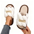 thumbnail image 6 of SAWOBUUN Womens Open Toe Fuzzy Slippers Memory Foam Non Slip Soft Sole Plush House Shoes Slip On Indoor Outdoor Slippers Warm Cozy, 6 of 8